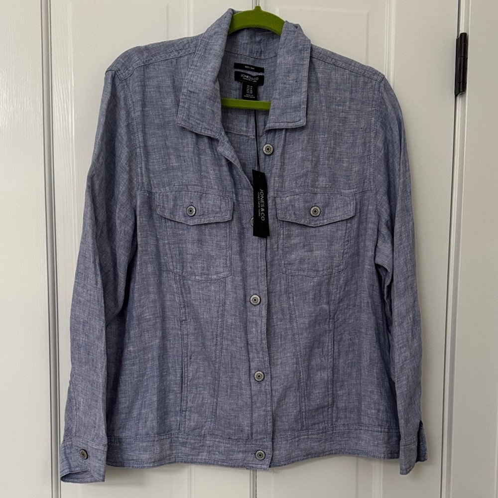 Jones New York Light Linen Button Jean style jacket